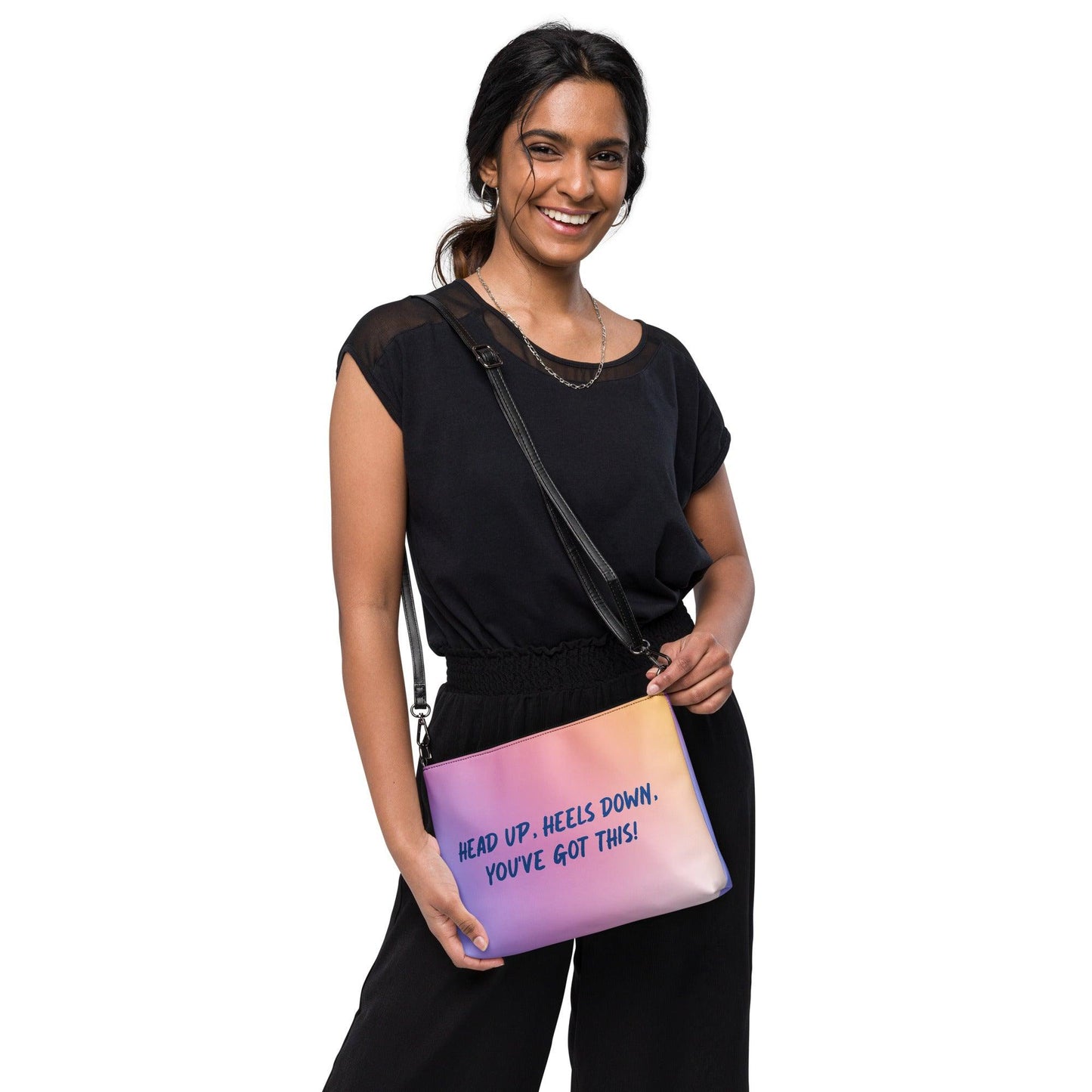 Head's Up Heels Down Crossbody BagIntroducing Head's Up Heels Down our Crossbody Bag! Perfect for equine enthusiasts - if you've ever had a lesson then you're familiar with that phrase!
Keep your sBagDesign + CountryDesign + CountryCrossbody Bag