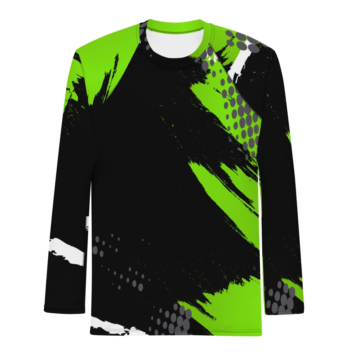Green Burst Men's Rash Guard Long T-Shirt Style
