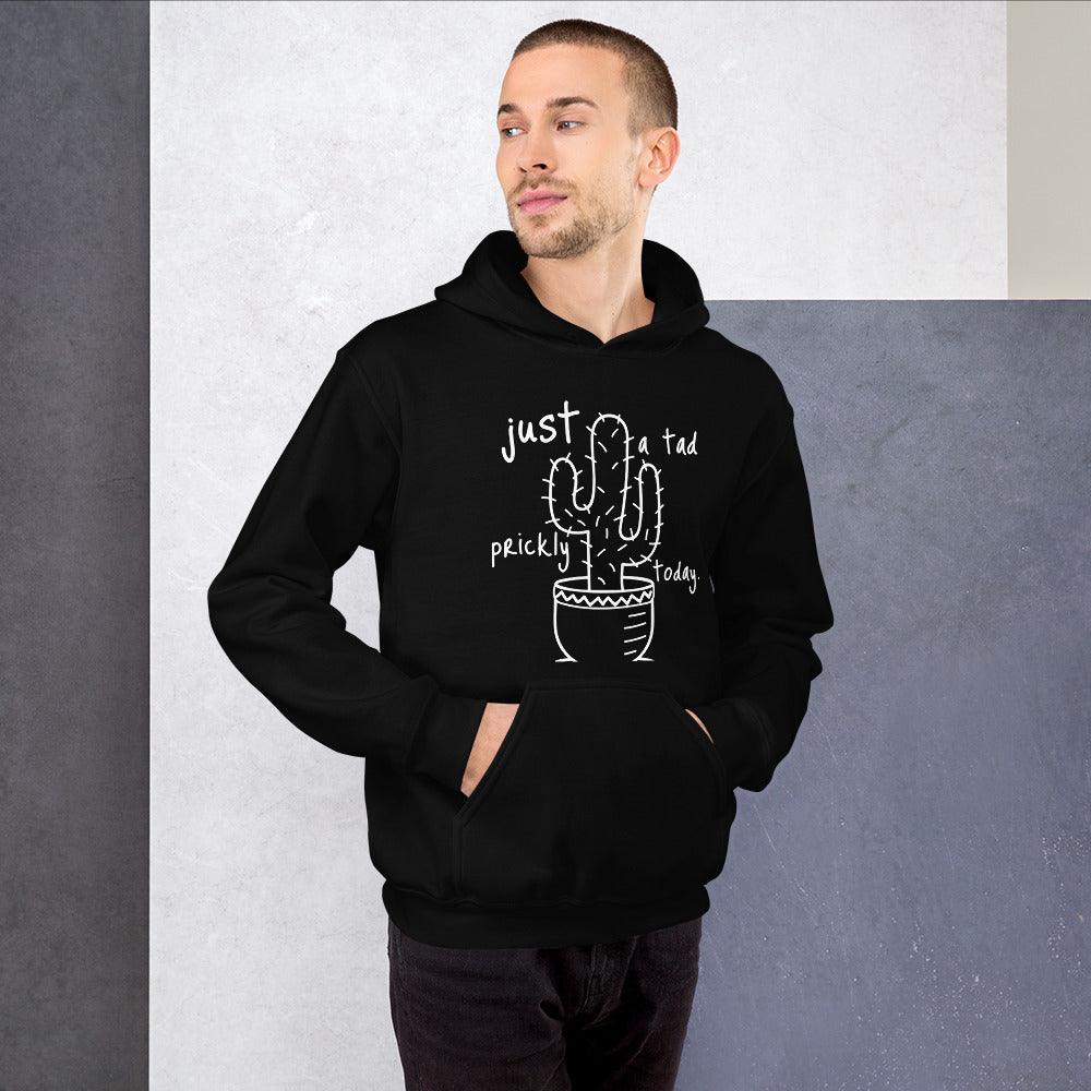 Unisex hoodie featuring a prickly cactus design representing nature and introverts.
