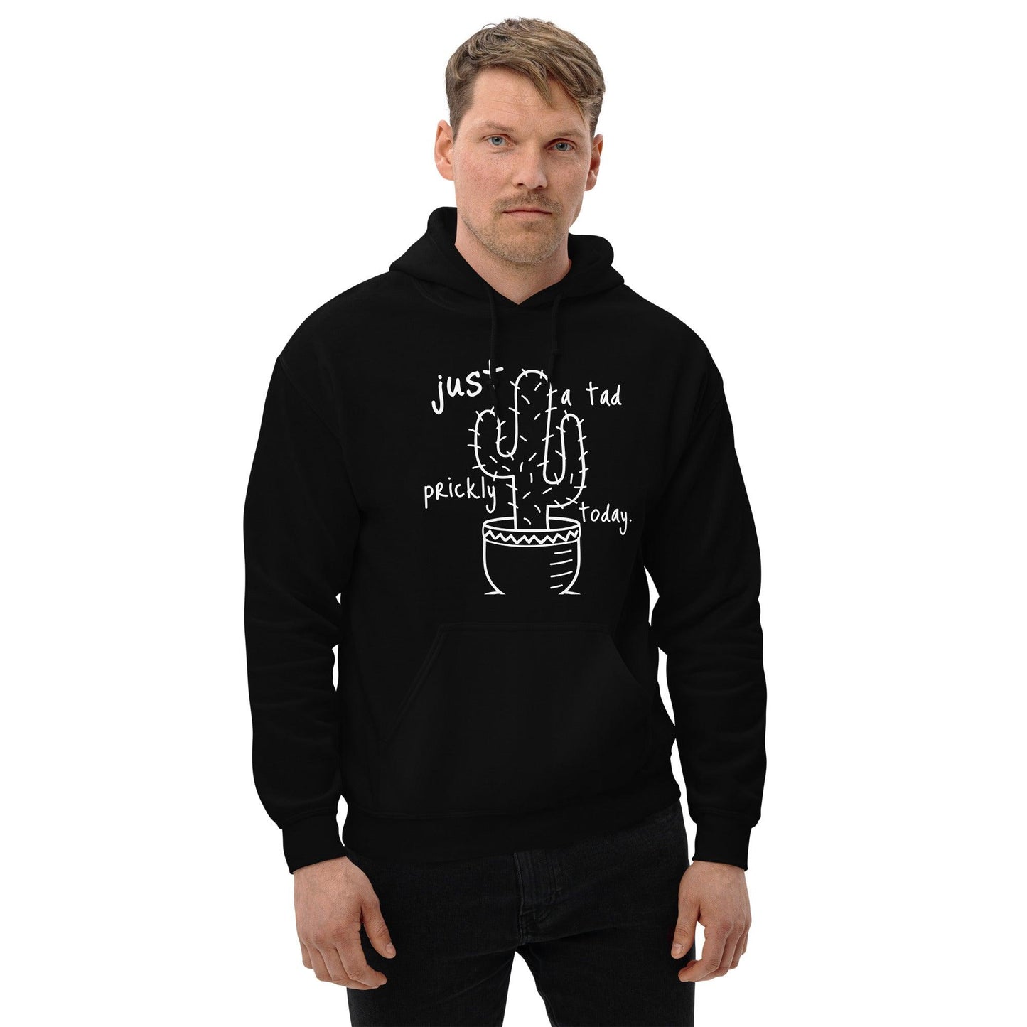 Unisex hoodie featuring a prickly cactus design, perfect for introverts.