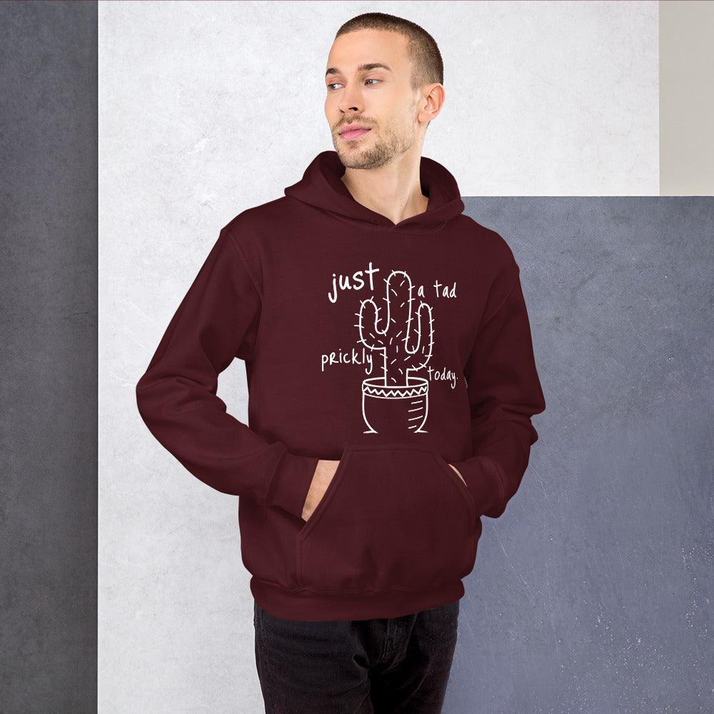 Unisex hoodie featuring a prickly cactus design, symbolizing introverted nature lovers.