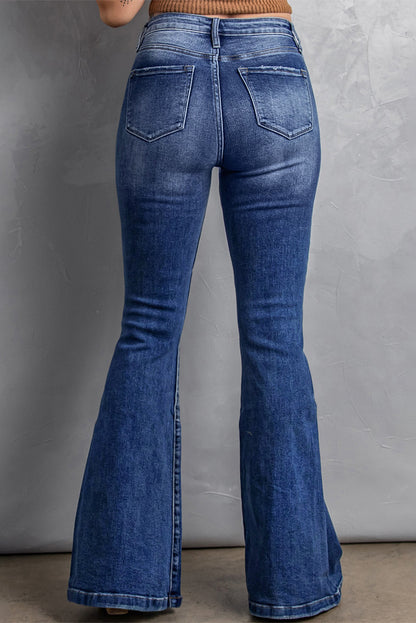 Plus Size Blue Flared Jeans