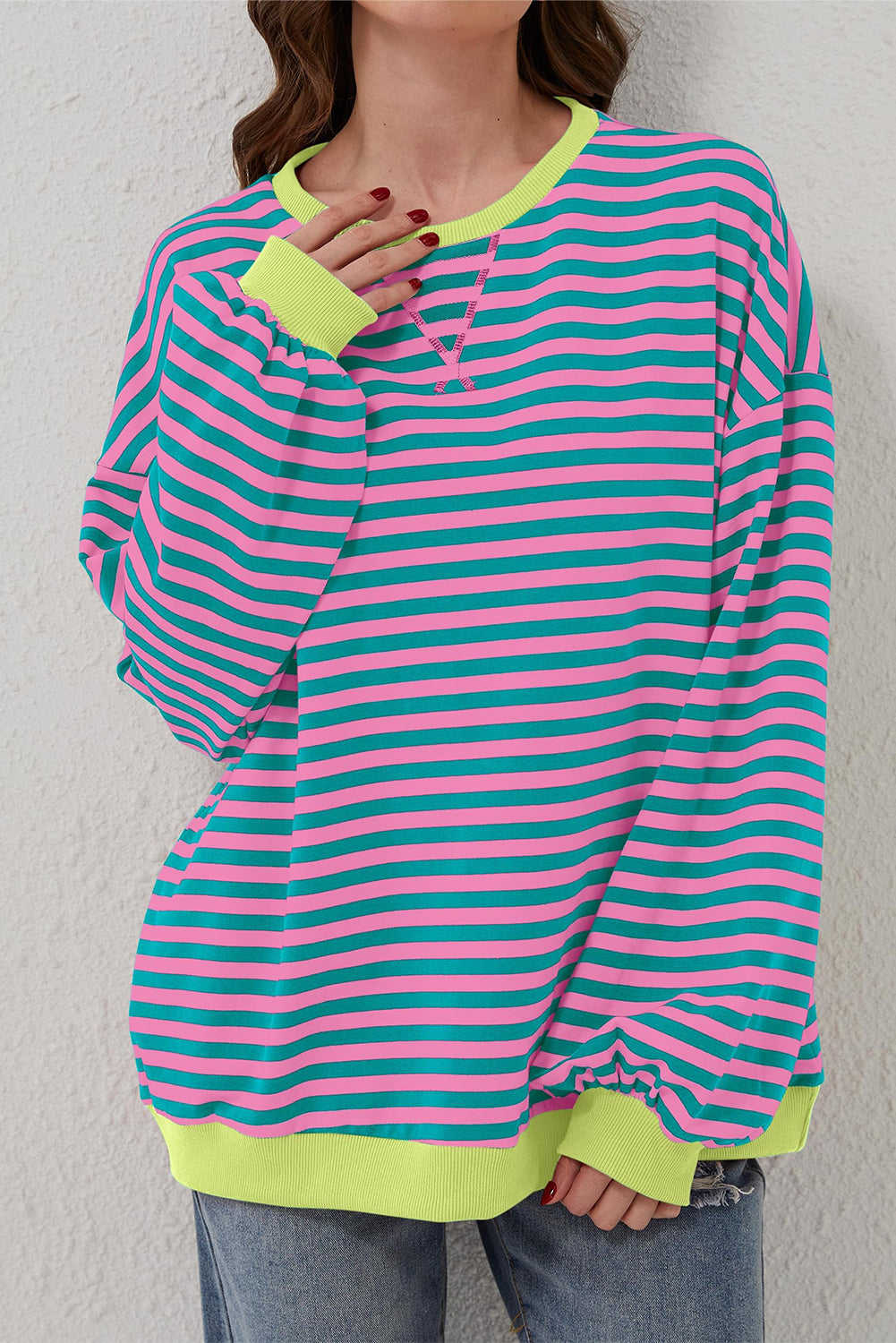 Oversized Striped Sweatshirt