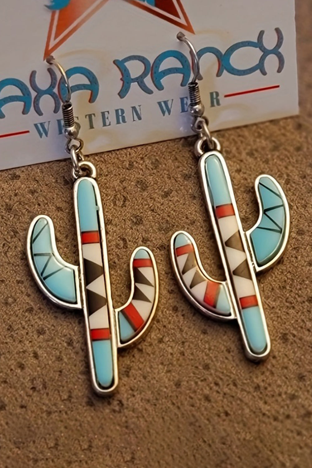 Light Blue Cactus Earrings