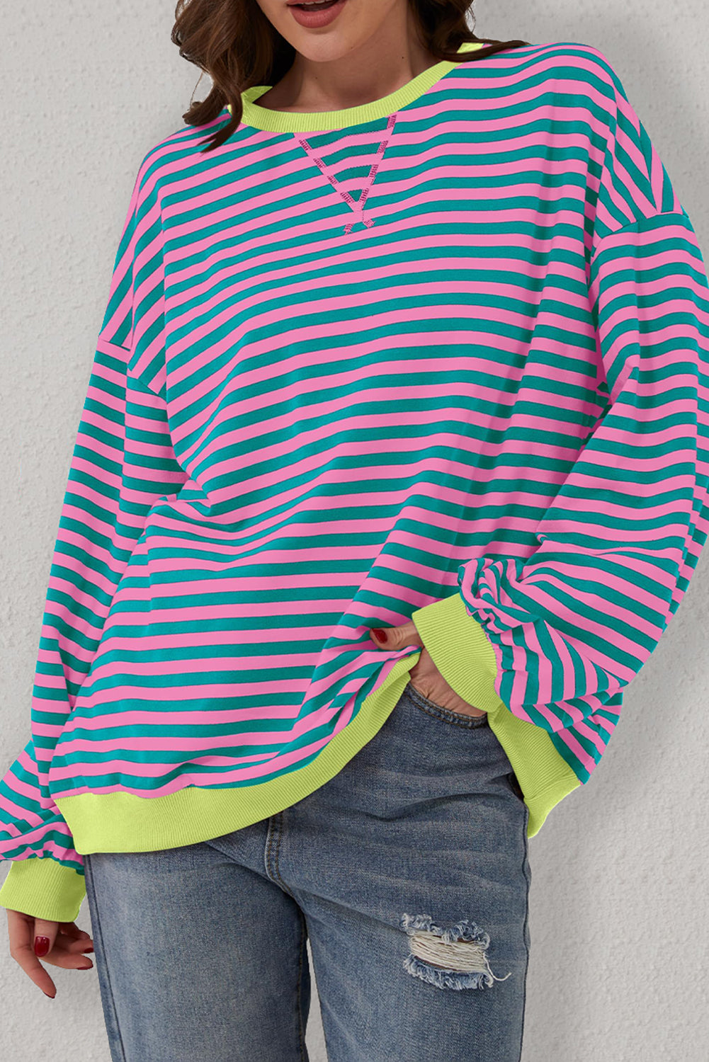 Oversized Striped Sweatshirt