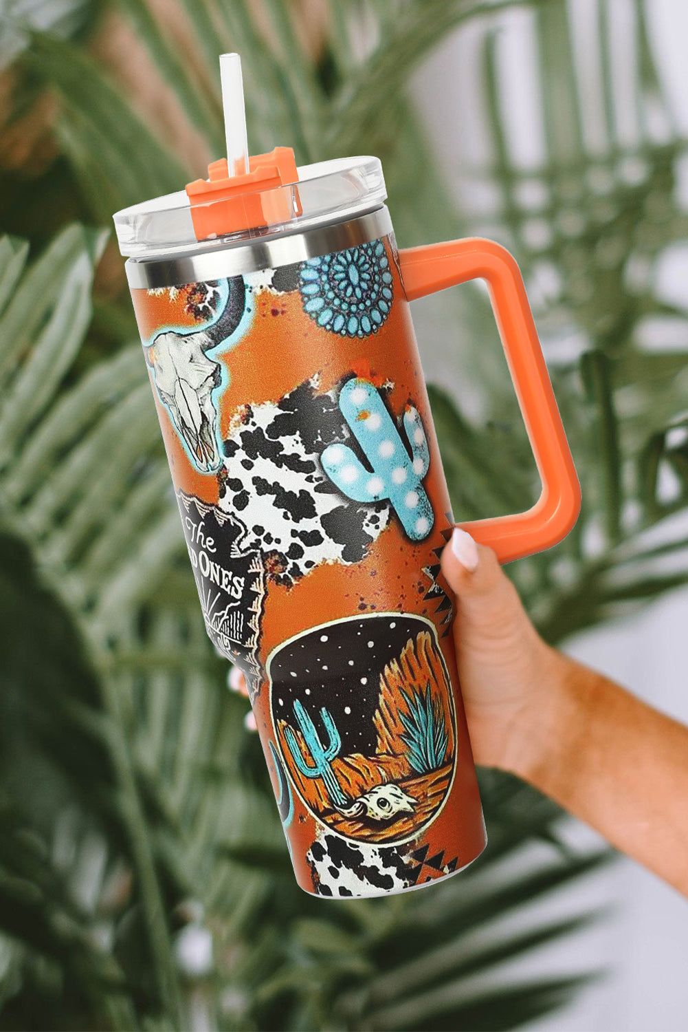 Orange Halloween Stainless Steel Insulated Handle Tumbler