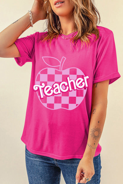 Inspired Pink Checkered Teacher Tee