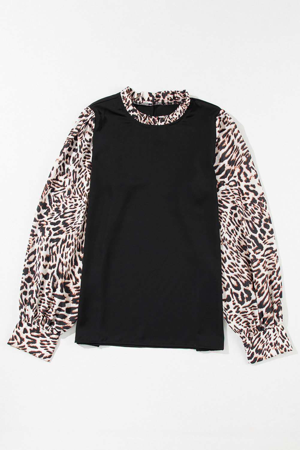 Black and Leopard Blouse