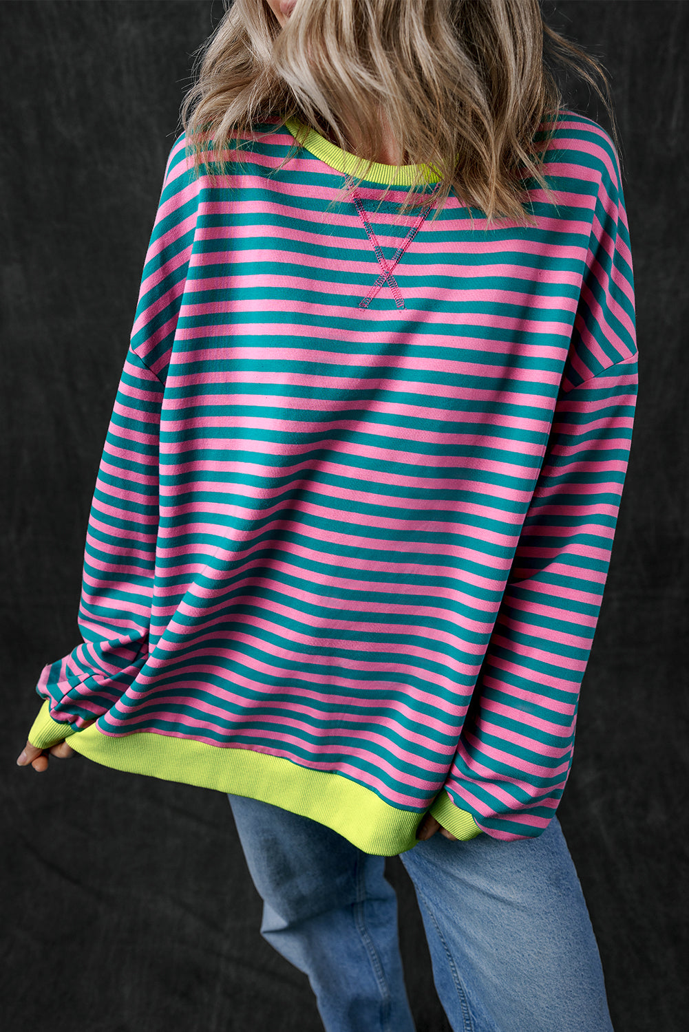 Oversized Striped Sweatshirt