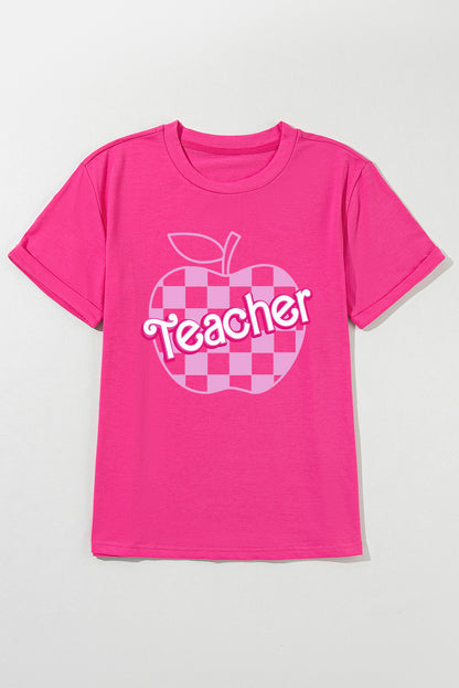 Inspired Pink Checkered Teacher Tee