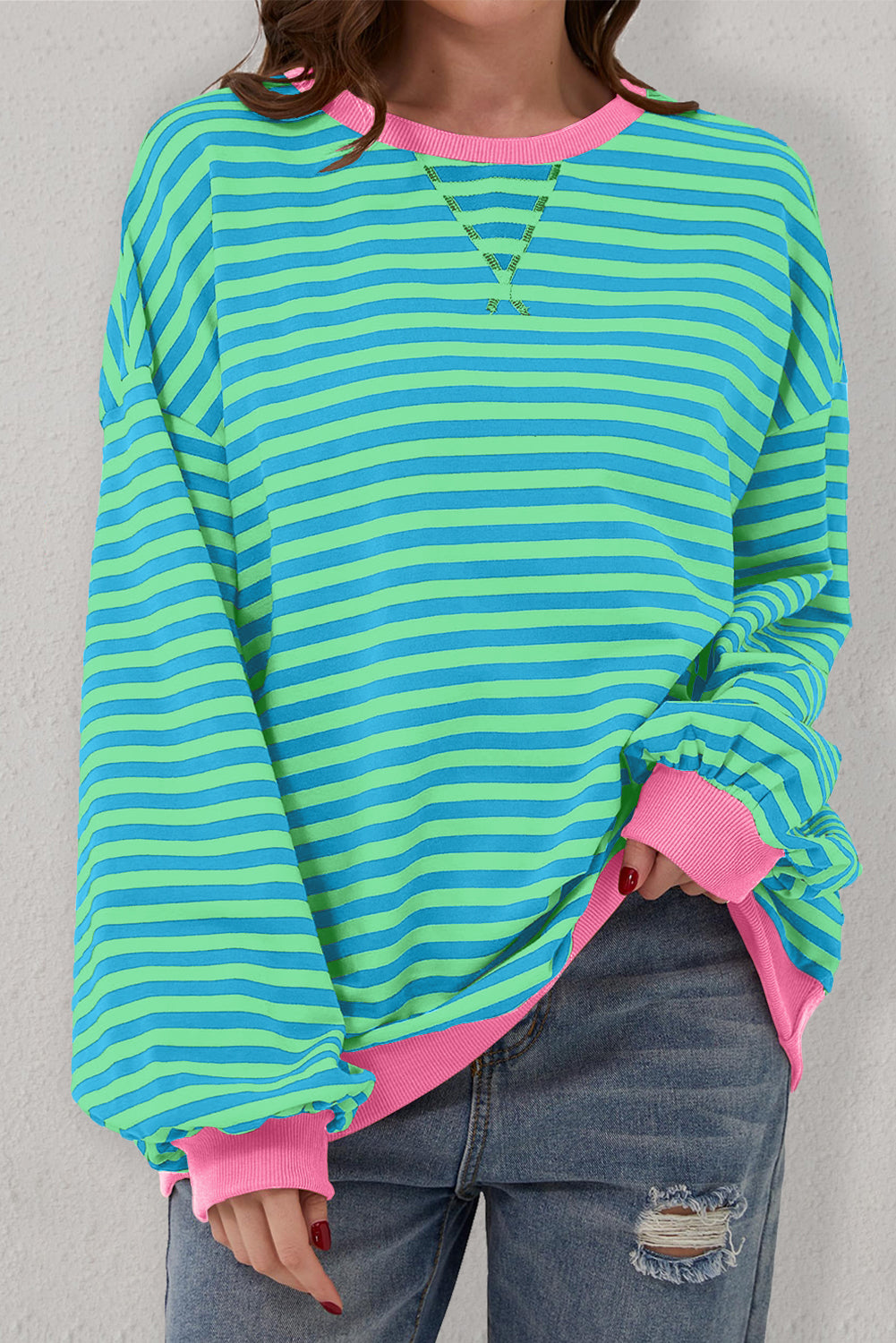 Oversized Striped Sweatshirt