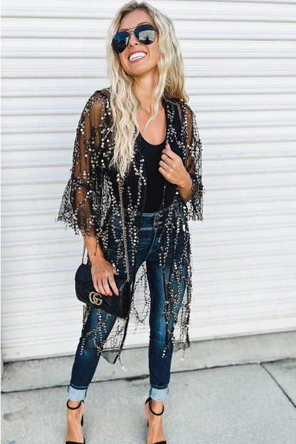 Black Sequin Cover Up