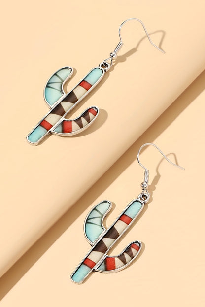 Light Blue Cactus Earrings