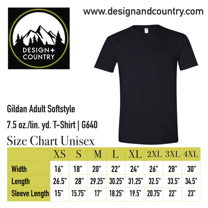 Size Chart for Gildan T-Shirt