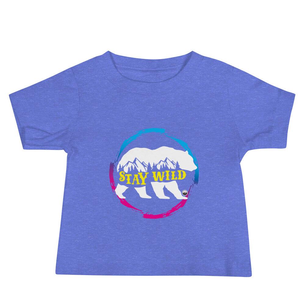 Stay Wild Gradient Pink and Blue Unisex Baby TeeLoved this design in a hoodie? Get a matching one for your baby! If you're the kind of person who loves the outdoors, we've got a whole range of designs that celebraT-ShirtDesign + CountryDesign + CountryStay Wild Gradient Pink