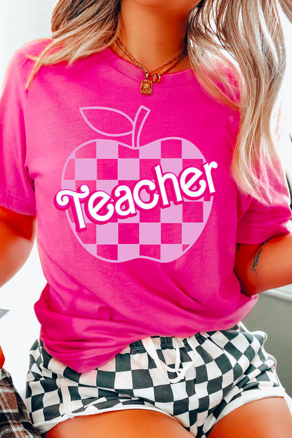 Inspired Pink Checkered Teacher Tee