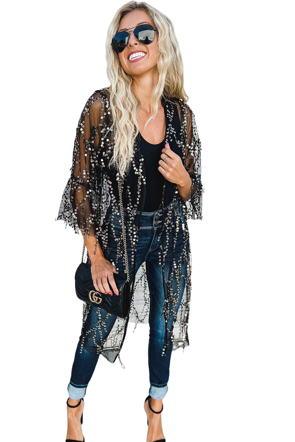 Black Sequin Cover Up