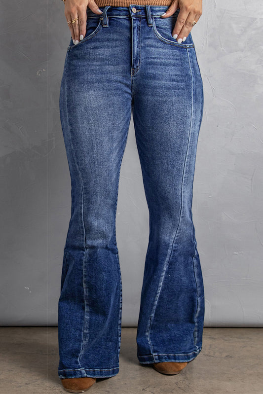 Plus Size Blue Flared Jeans