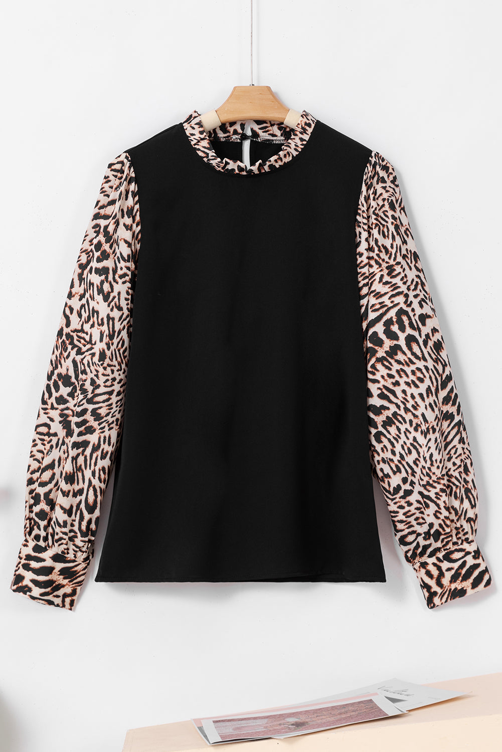 Black and Leopard Blouse