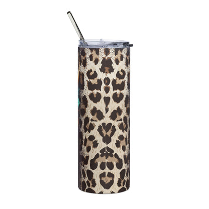 Bull Skull Animal Print Tumbler