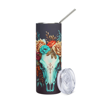 Bull Skull Animal Print Tumbler