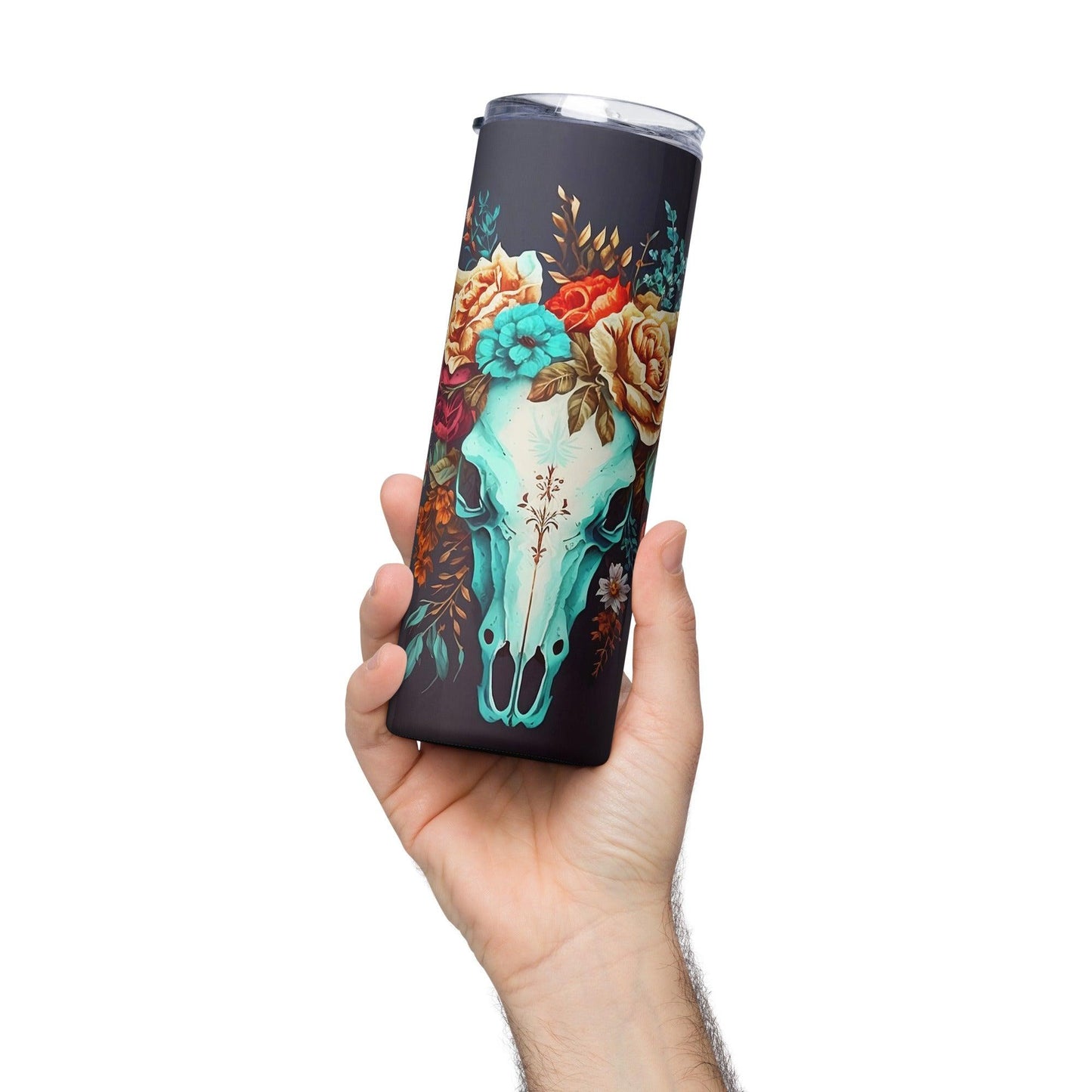 Bull Skull Animal Print Tumbler