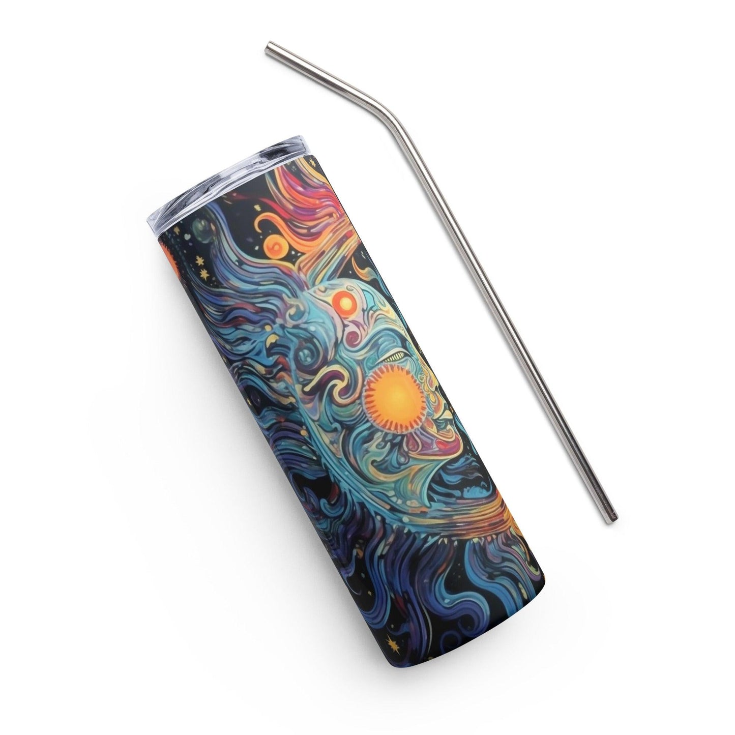 Moon and Sun Stainless Steel TumblerIntroducing the Moon and Sun Stainless Steel Tumbler, a bold and creative travel mug designed to add a touch of magic to your daily routine. Made from high-quality sTumblerDesign + CountryDesign + CountrySun Stainless Steel Tumbler