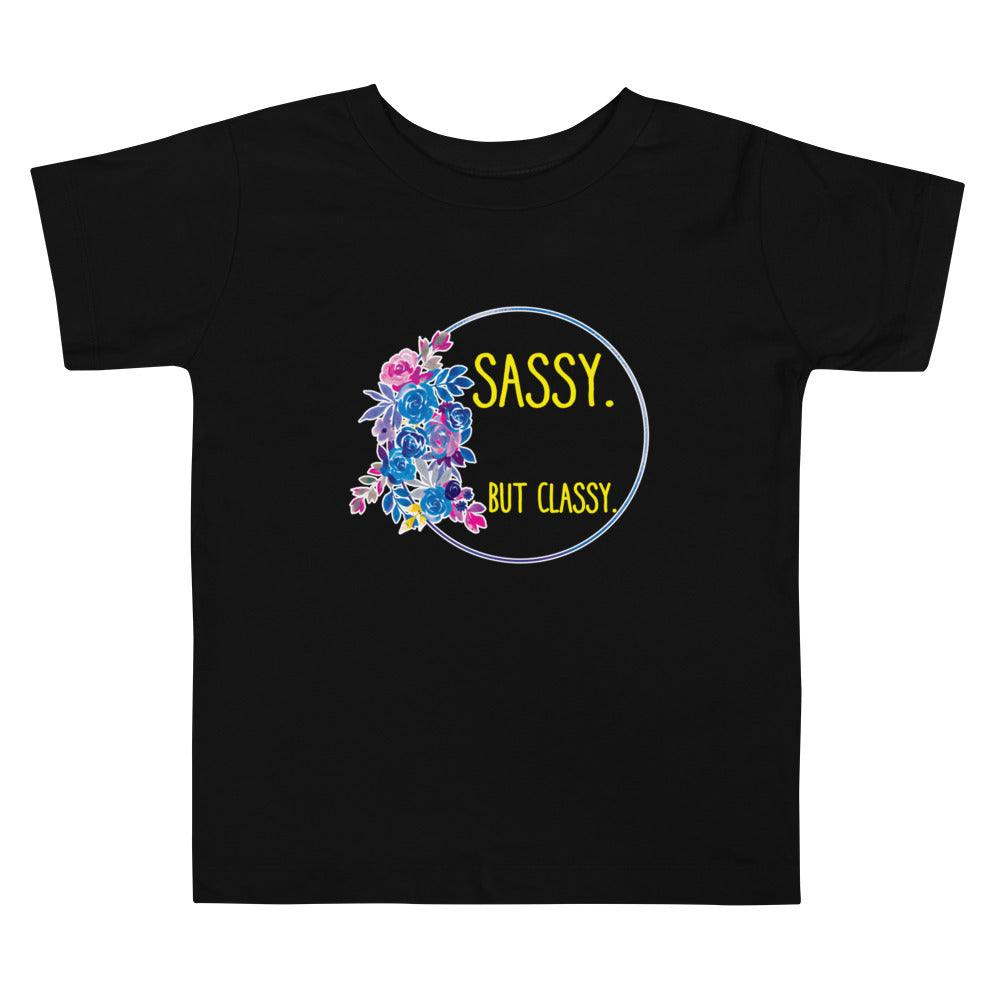 Sassy But Classy Toddler Short Sleeve TeeEver battle your toddler while getting ready in the morning? Our toddler tee "Sassy But Classy", is perfect for those mornings when you love your kid, but you're donT-ShirtDesign + CountryDesign + CountryClassy Toddler Short Sleeve Tee