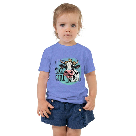 Hay Girl Toddler T-ShirtLet your toddler do their thing while feeling super comfy and looking extra stylish in this short-sleeve jersey t-shirt from 100% cotton in our Hay Girl! Perfect forT-ShirtDesign + CountryDesign + CountryHay Girl Toddler