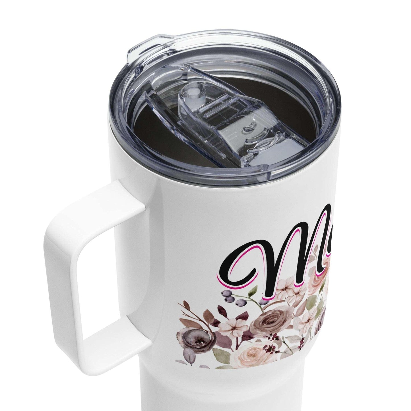 Mama Life Floral Tumbler with Handle