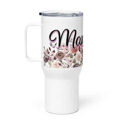 Mama Life Floral Tumbler with Handle