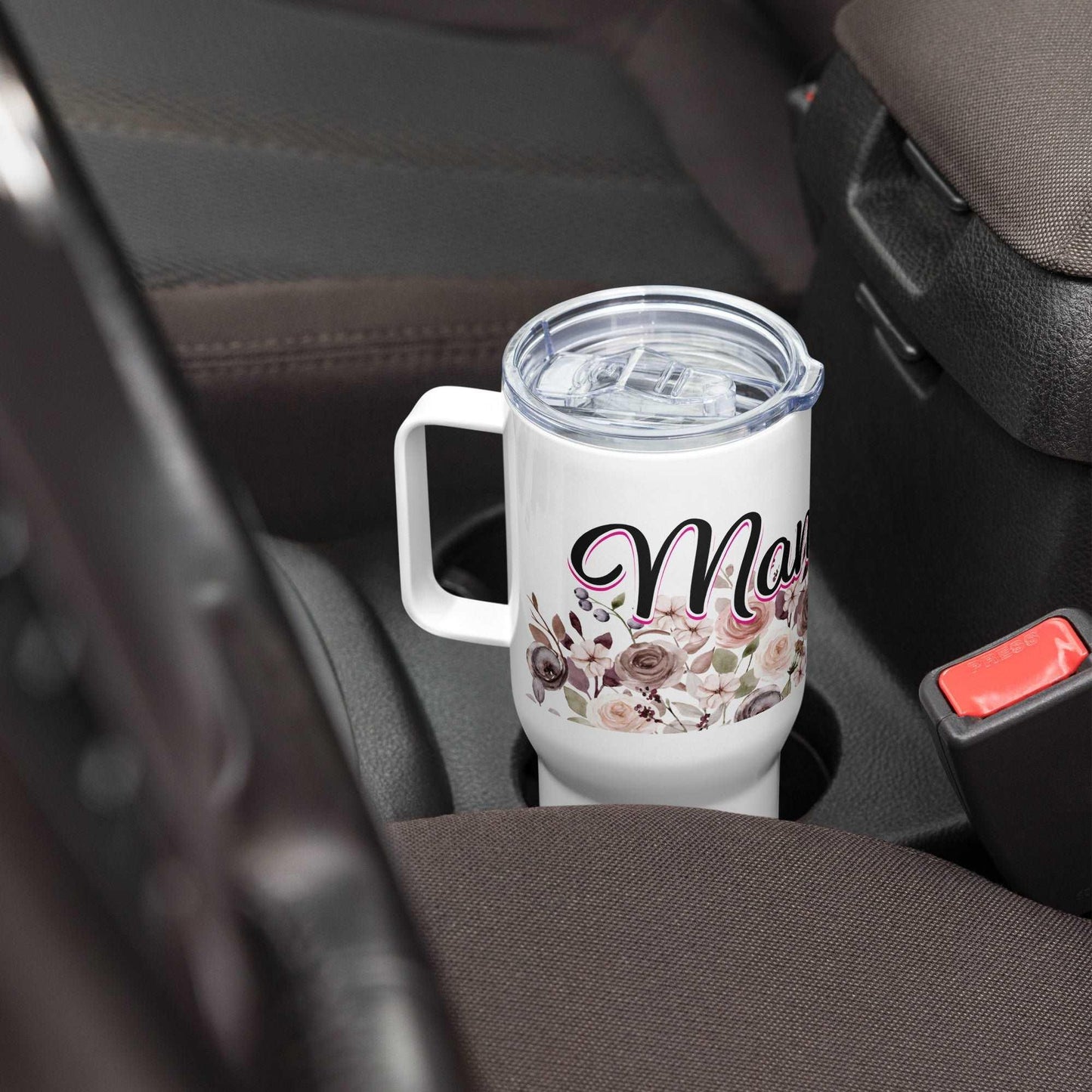 Mama Life Floral Tumbler with Handle