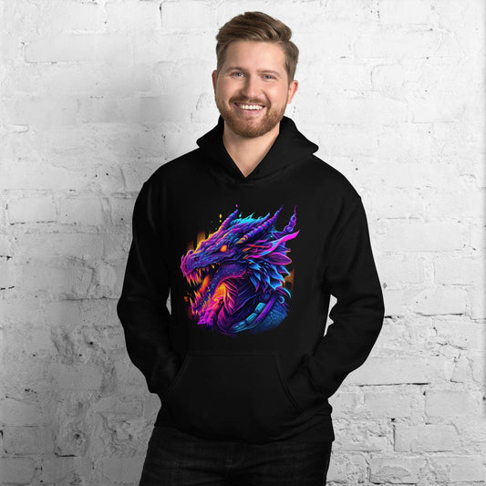 Dragon Unisex HoodieIntroducing our Dragon Hoodie! Featuring a bright and bold illustration. And let me tell you, it's not just stylish, it's also super cozy. Perfect for those chilly dHoodieDesign + CountryDesign + CountryDragon Unisex Hoodie