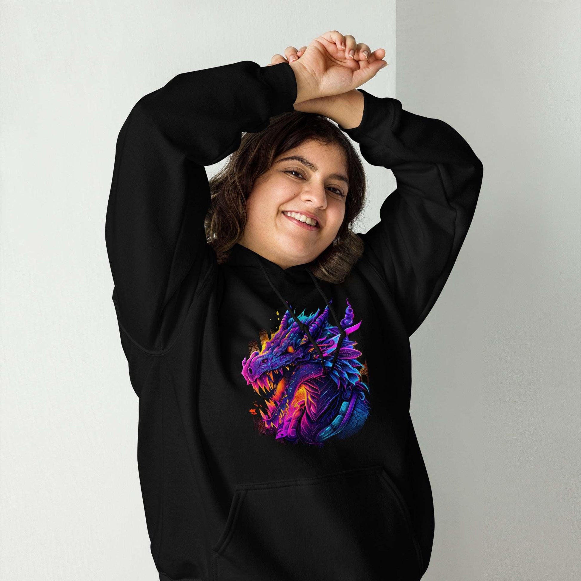 Dragon Unisex HoodieIntroducing our Dragon Hoodie! Featuring a bright and bold illustration. And let me tell you, it's not just stylish, it's also super cozy. Perfect for those chilly dHoodieDesign + CountryDesign + CountryDragon Unisex Hoodie