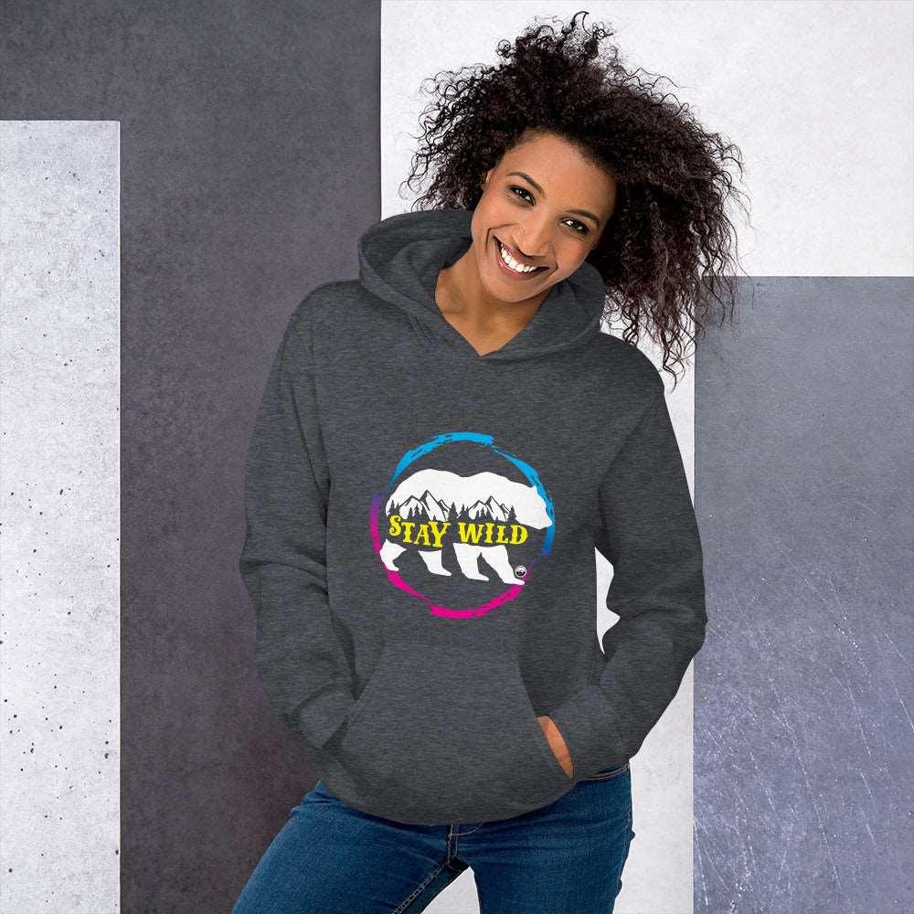 Stay Wild Gradient Pink and Blue Unisex HoodieIf you're the kind of person who loves the outdoors, we've got a whole range of designs that celebrate the beauty of nature and the thrill of adventure! Everyone neeHoodieDesign + CountryDesign + CountryStay Wild Gradient Pink