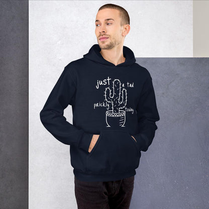 Just a Tad Prickly Unisex HoodieThe custom hoodie I designed perfectly represents introverts and their love for nature. Featuring a prickly cactus in the center of the cozy, warm material, this hooHoodieDesign + CountryDesign + CountryTad Prickly Unisex Hoodie