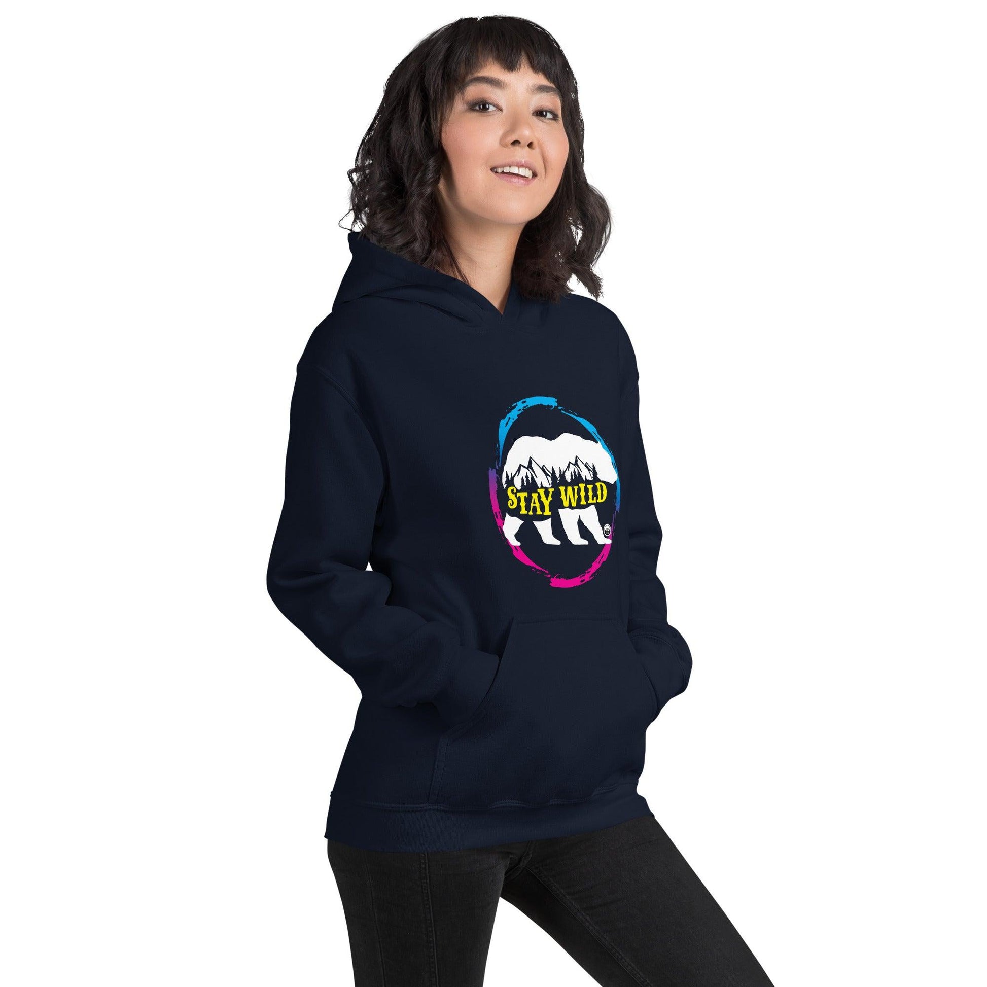 Stay Wild Gradient Pink and Blue Unisex HoodieIf you're the kind of person who loves the outdoors, we've got a whole range of designs that celebrate the beauty of nature and the thrill of adventure! Everyone neeHoodieDesign + CountryDesign + CountryStay Wild Gradient Pink