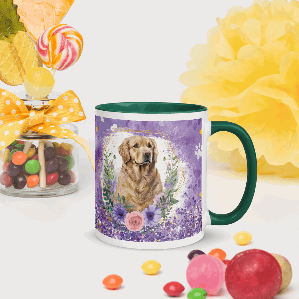 Golden Retriever Mug with Colour Inside