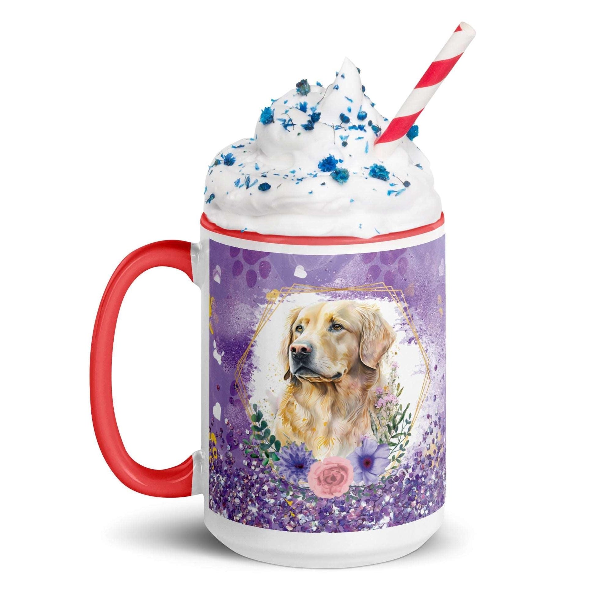 Golden Retriever Mug with Colour Inside